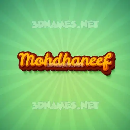 mohdhaneef in Green Rays style - 3D name wallpaper