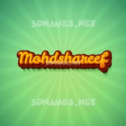 mohdshareef in Green Rays style - 3D name wallpaper