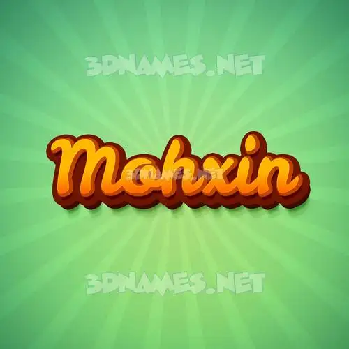mohxin in Green Rays style - 3D name wallpaper