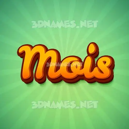 mois in Green Rays style - 3D name wallpaper
