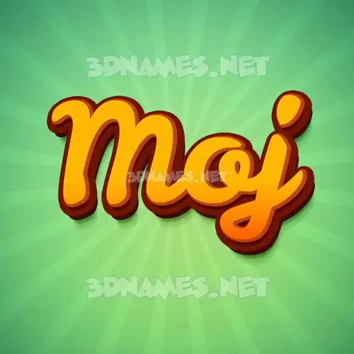 moj in Green Rays style - 3D name wallpaper moj in Green Rays style - 3D name wallpaper