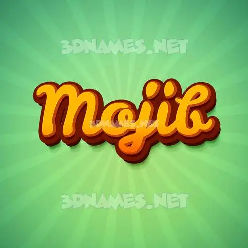 mojib in Green Rays style - 3D name wallpaper