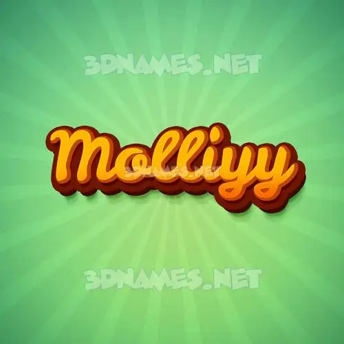 molliyy in Green Rays style - 3D name wallpaper