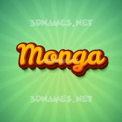 monga in Green Rays style - 3D name wallpaper
