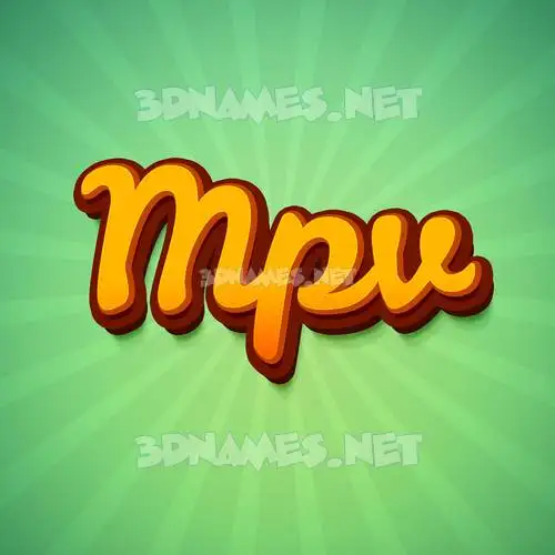 mpv in Green Rays style - 3D name wallpaper