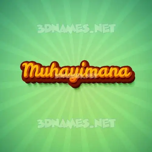 muhayimana in Green Rays style - 3D name wallpaper