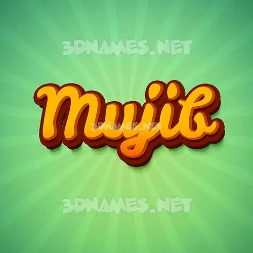 mujib in Green Rays style - 3D name wallpaper