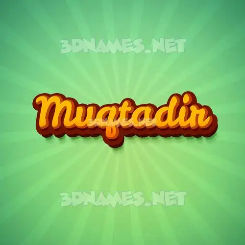 muqtadir in Green Rays style - 3D name wallpaper
