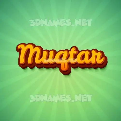 muqtar in Green Rays style - 3D name wallpaper