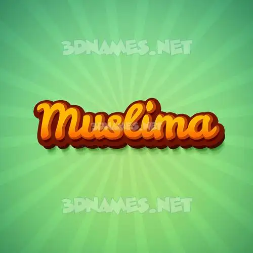 muslima in Green Rays style - 3D name wallpaper