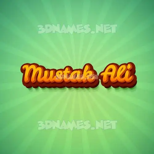 mustak ali in Green Rays style - 3D name wallpaper