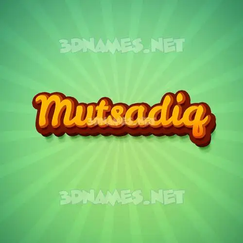 mutsadiq in Green Rays style - 3D name wallpaper