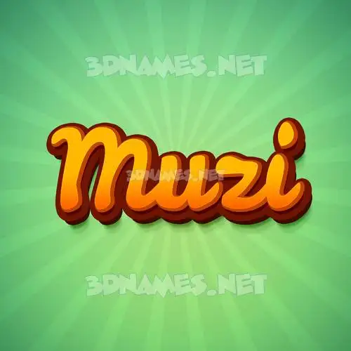 muzi in Green Rays style - 3D name wallpaper