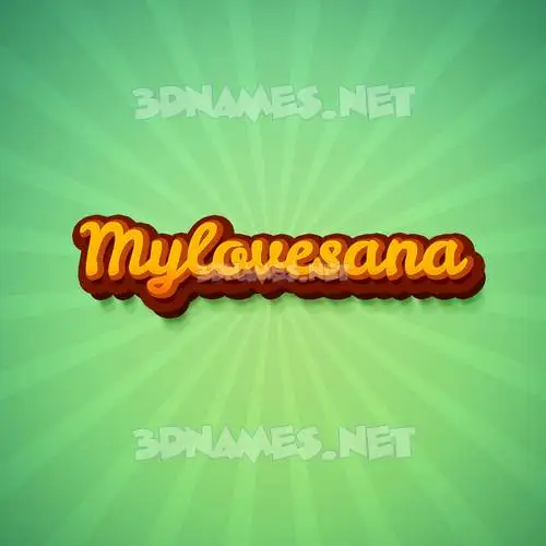 mylovesana in Green Rays style - 3D name wallpaper