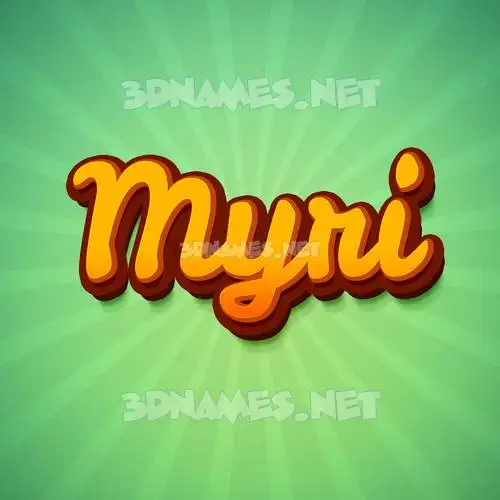 myri in Green Rays style - 3D name wallpaper
