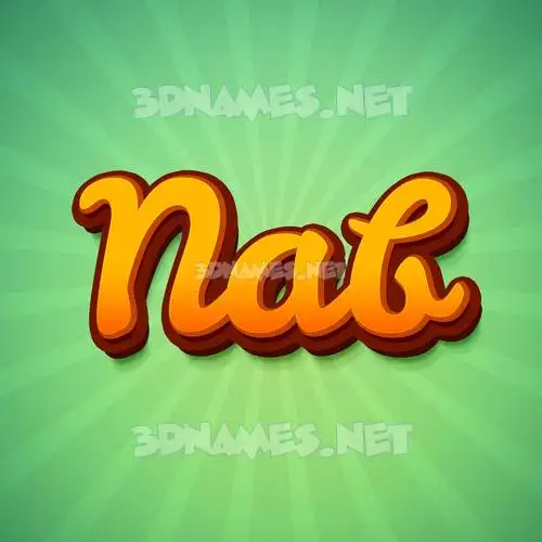 nab in Green Rays style - 3D name wallpaper