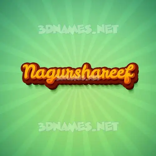 nagurshareef in Green Rays style - 3D name wallpaper