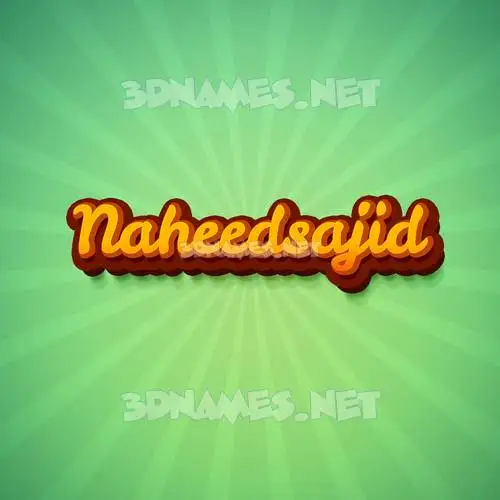 naheedsajid in Green Rays style - 3D name wallpaper