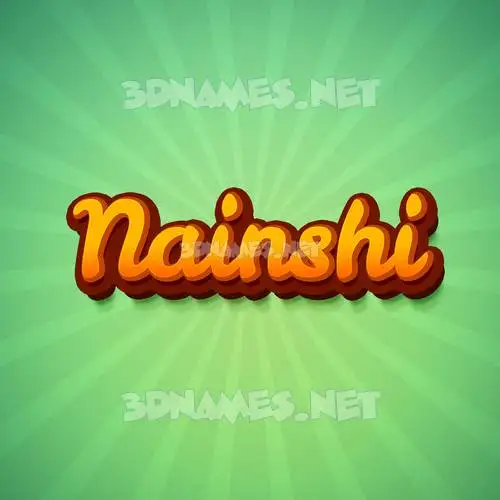 nainshi in Green Rays style - 3D name wallpaper