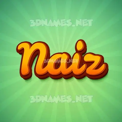 naiz in Green Rays style - 3D name wallpaper