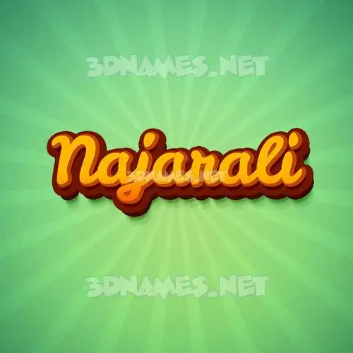 najarali in Green Rays style - 3D name wallpaper