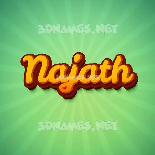 najath in Green Rays style - 3D name wallpaper