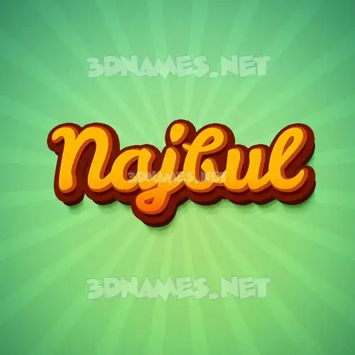 najbul in Green Rays style - 3D name wallpaper