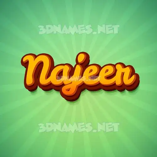najeer in Green Rays style - 3D name wallpaper