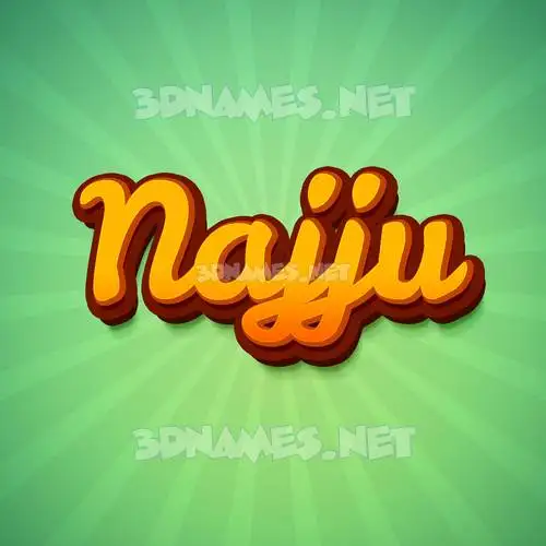 najju in Green Rays style - 3D name wallpaper