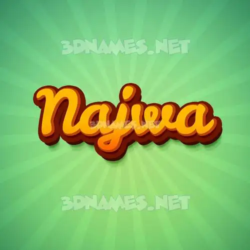 najwa in Green Rays style - 3D name wallpaper