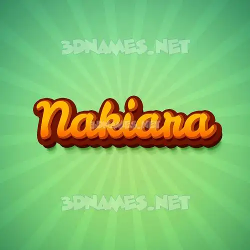 nakiara in Green Rays style - 3D name wallpaper