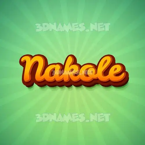 nakole in Green Rays style - 3D name wallpaper