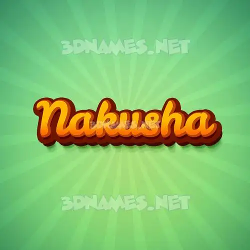 nakusha in Green Rays style - 3D name wallpaper