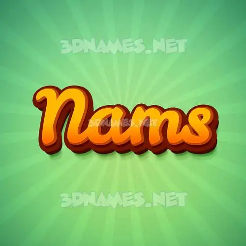 nams in Green Rays style - 3D name wallpaper
