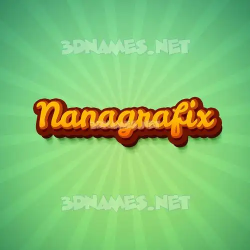 nanagrafix in Green Rays style - 3D name wallpaper
