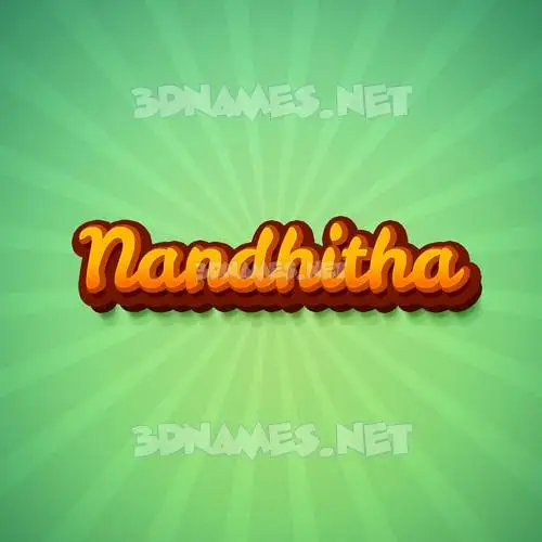 nandhitha in Green Rays style - 3D name wallpaper