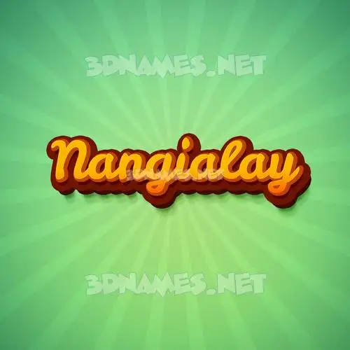 nangialay in Green Rays style - 3D name wallpaper