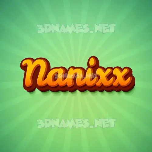 nanixx in Green Rays style - 3D name wallpaper