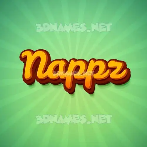 nappz in Green Rays style - 3D name wallpaper