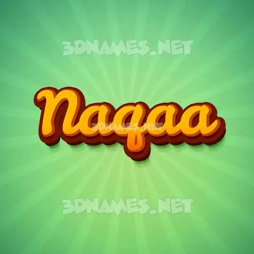 naqaa in Green Rays style - 3D name wallpaper