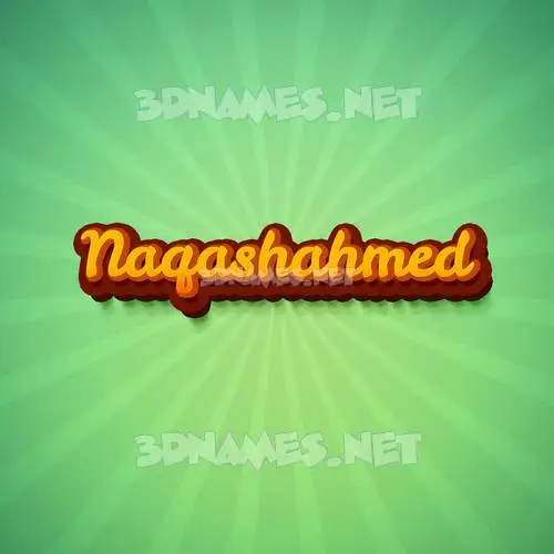 naqashahmed in Green Rays style - 3D name wallpaper