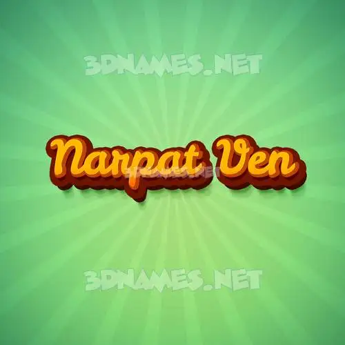 narpat ven in Green Rays style - 3D name wallpaper