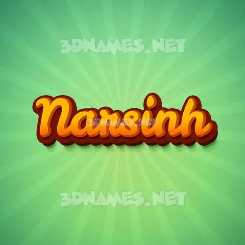 narsinh in Green Rays style - 3D name wallpaper