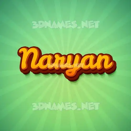 naryan in Green Rays style - 3D name wallpaper