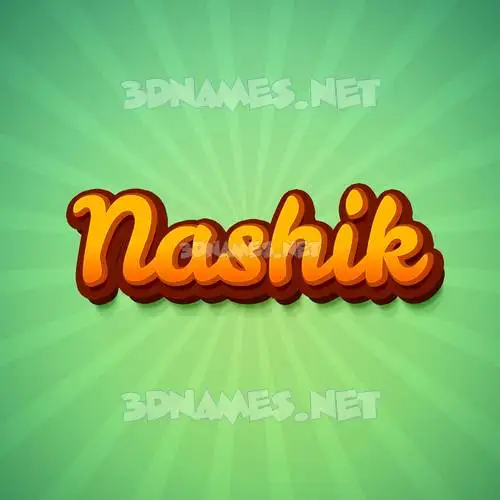 nashik in Green Rays style - 3D name wallpaper
