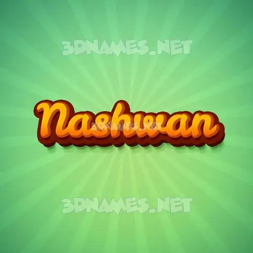 nashwan in Green Rays style - 3D name wallpaper