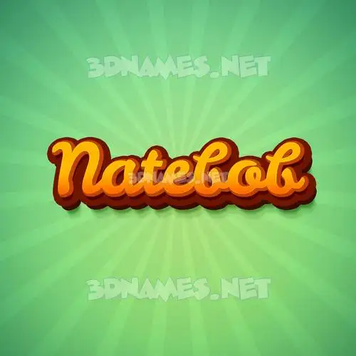 natebob in Green Rays style - 3D name wallpaper