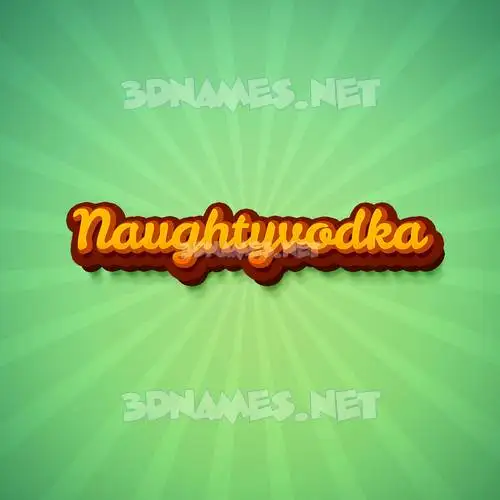 naughtyvodka in Green Rays style - 3D name wallpaper
