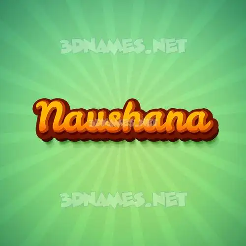 naushana in Green Rays style - 3D name wallpaper