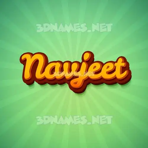 navjeet in Green Rays style - 3D name wallpaper